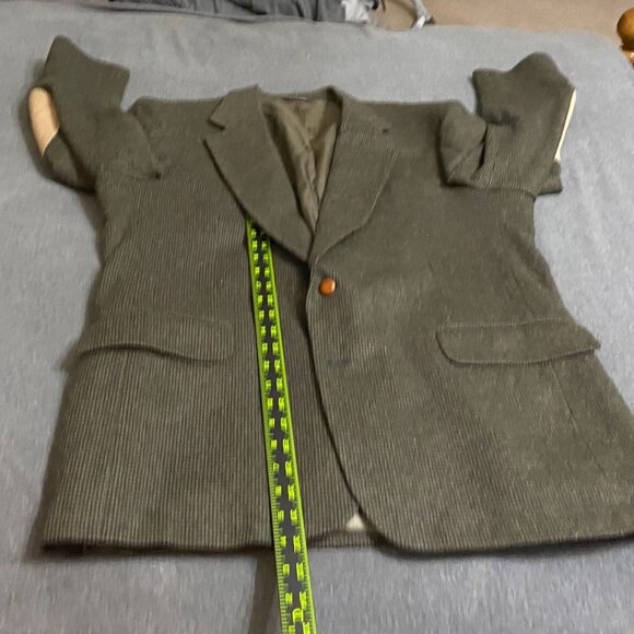 Stuart Hughes Men’s Blazer Sport Coat 44L Brown Houndstooth Elbow Patch Wool - Picture 5 of 16